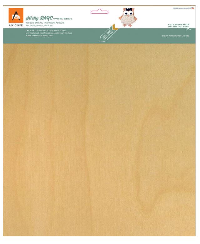 גליון נייר עץ ליבנה לבן - Sticky BARC White Birch